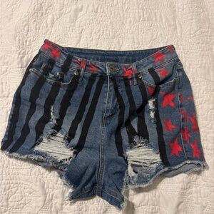 Harley Quinn birds of prey cut off denim shorts size 3